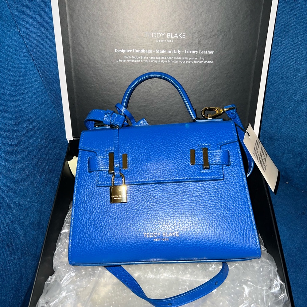 Teddy Blake - Ava Gold 9" Handbag - Blue Brand New with Tags!